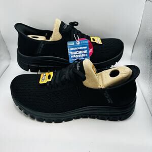 Skechers Graceful First Blush Black Womens Casual Slip Ins Sneaker Size 9.5